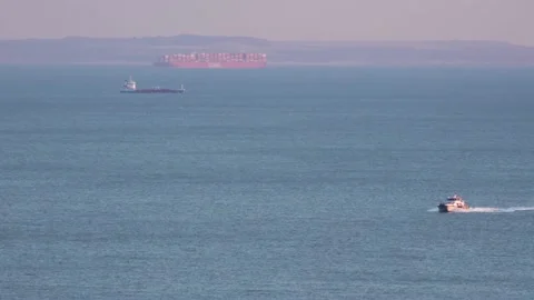Border Force intercept small boat crossing as new powers allow officers to seiz Stock Footage 325734077