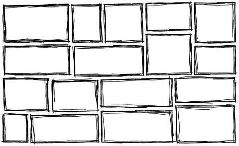 Border frame. Black dirty scribble square Stock Illustration