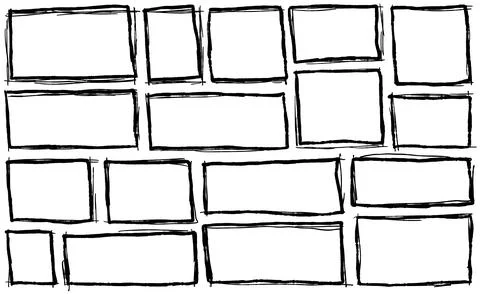 Border frame. Black dirty scribble square Stock Illustration