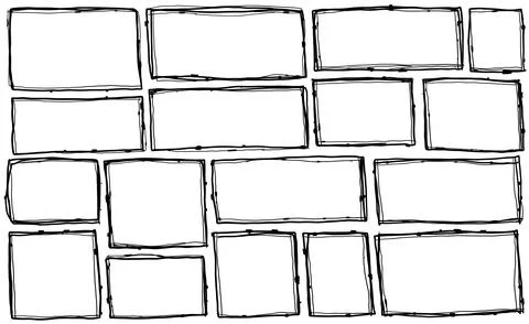 Border frame. Black dirty scribble square Stock Illustration