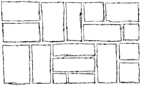 Border frame. Black dirty scribble Illustrazione stock
