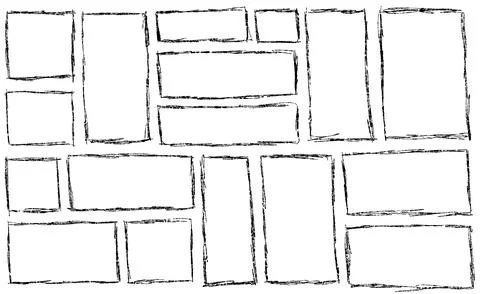 Border frame. Black dirty scribble Illustrazione stock
