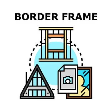 Border frame concept with architectural and digital elements Stock Illustration