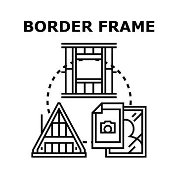 Border frame concept with architectural and digital elements Stock Illustration