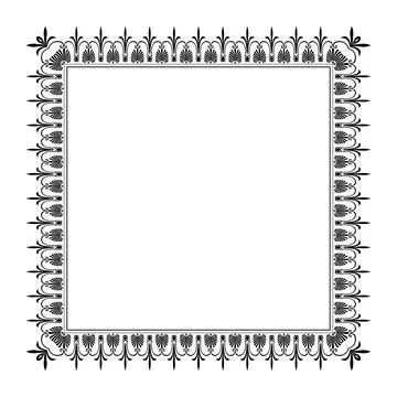 Border frame deco vector label simple line corner. Illustration of floral frame  Stock Illustration