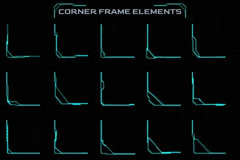 Border Frame Element Futuristic for Header Footer Text Information イラスト素材