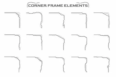 Border Frame Element for Header Footer Text Information, UI Game Display Vector Stock Illustration