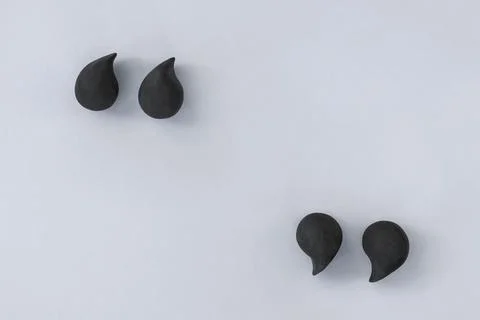 Border frame with quotation mark and copy space on neutral blue background. M Stock Photos