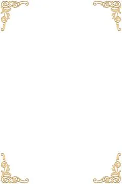 Border frame with retro ornament pattern in baroque style, decorative desi... Stock Photos