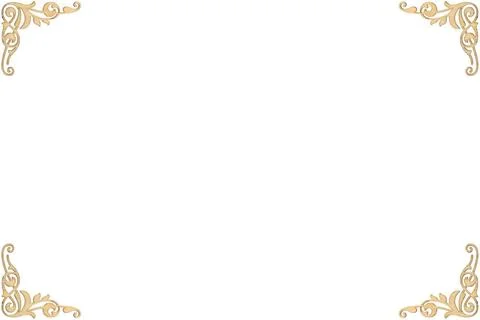 Border frame with retro ornament pattern in baroque style, decorative desi... Stock Photos