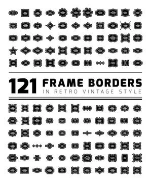 Border Frame Set. Frame borders in vintage style. Vector illustration Copy... 写真素材