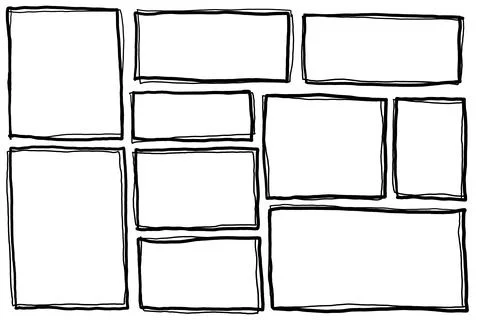 Border frame. Simple scratch brush Illustrazione stock