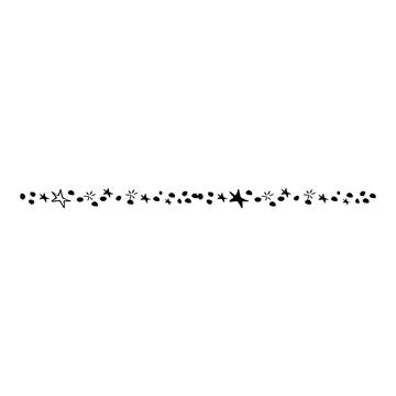 Border frame in simple style with stars, lines, circles isolated on white Stock Illustration