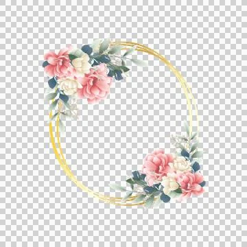 Border frame square floral rose premium gold Illustrazione stock