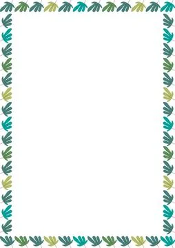 Border frame template with leaf elements decoration. Rectangle easter border  イラスト素材