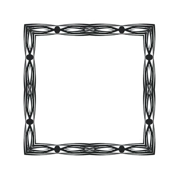 Border frame vector design illustration element decoration art. Abstract orna Stock Illustration
