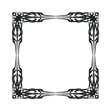 Border frame vector design illustration element decoration art. Abstract orna Illustrazione stock