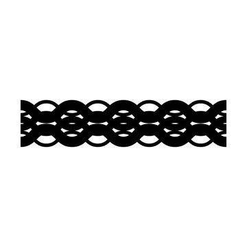 Border frame wavy line divider, geometric shape element, horizontal zigzag .. Stock Illustration