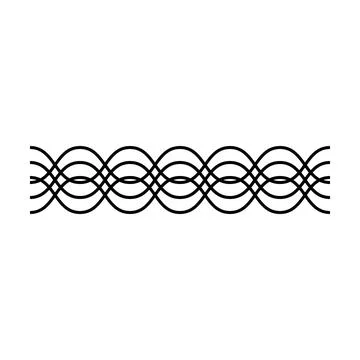 Border frame wavy line divider, geometric shape element, horizontal zigzag .. Stock Illustration
