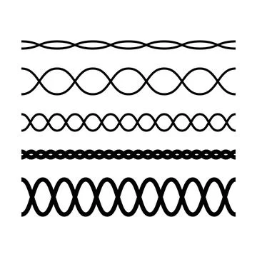 Border frame wavy line divider, geometric shape element, horizontal zigzag .. Stock Illustration