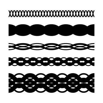 Border frame wavy line divider, geometric shape element, horizontal zigzag .. Stock Illustration