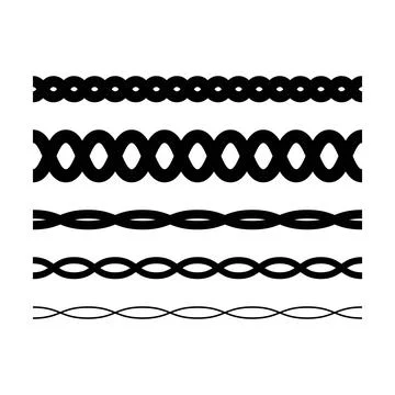 Border frame wavy line divider, geometric shape element, horizontal zigzag .. 库存插图