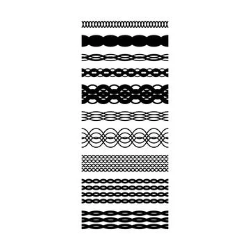 Border frame wavy line divider, geometric shape element, horizontal zigzag .. イラスト素材