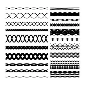 Border frame wavy line divider, geometric shape element, horizontal zigzag .. 库存插图