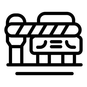 Border gate closing for security control at checkpoint Stock Illustration