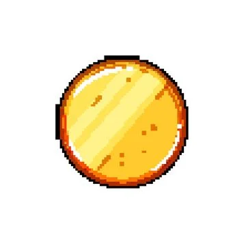 Border gold game button pixel art vector illustration Stock Illustration
