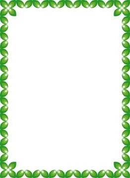 Border with green leaves Stock Illustration