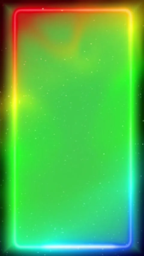 Border Green Screen Vertical Chromakey Neon Frame 库存影片 346500712