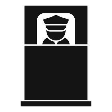 Border guard officer checking documents at passport control Stock Illustration