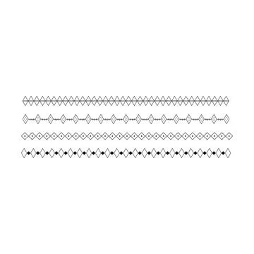 Border icon, rhombus shape divider horizontal line vector for decorative vi.. Stock Illustration