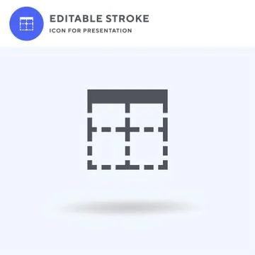 Border icon vector, filled flat sign, solid pictogram isolated on white, logo 库存插图