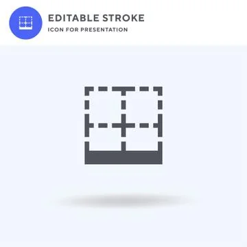 Border icon vector, filled flat sign, solid pictogram isolated on white, logo 库存插图