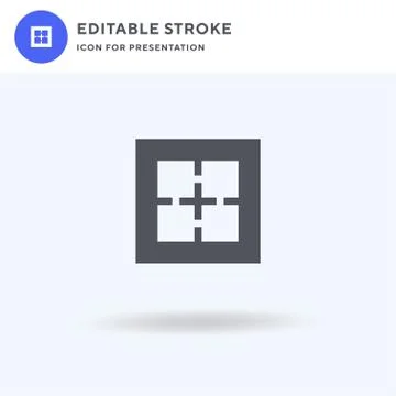 Border icon vector, filled flat sign, solid pictogram isolated on white, logo Illustrazione stock