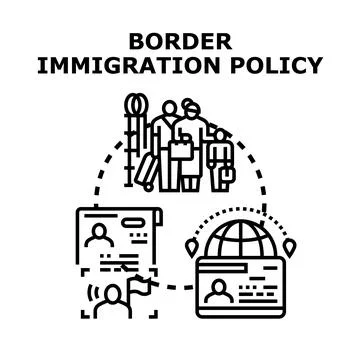 Border immigration policy vector concept illustration Stock Illustration