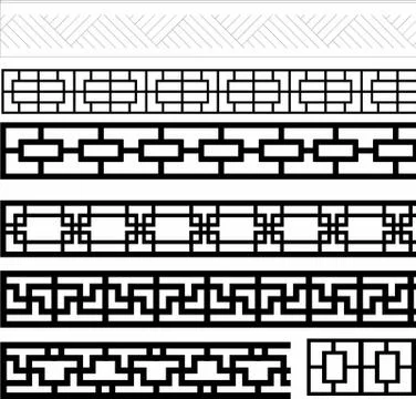 Border Laser cut cnc panel design for metal, wooden room divider. Stock Illustration
