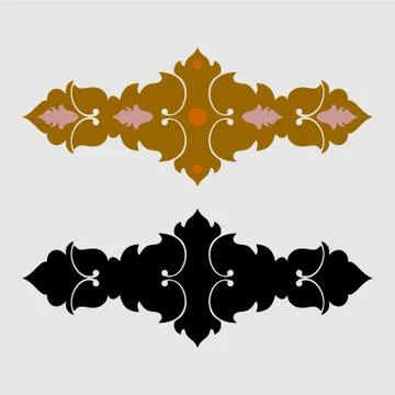 Border Laser cut cnc panel design for metal, wooden room divider. Illustrazione stock