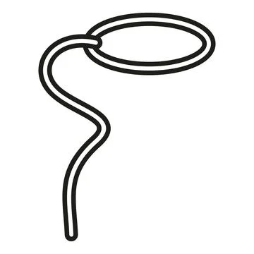 Border lasso icon flat vector. Western rope Stock Illustration