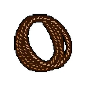 Border lasso pixel art vector illustration Stock Illustration