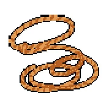 Border lasso pixel art vector illustration Stock Illustration