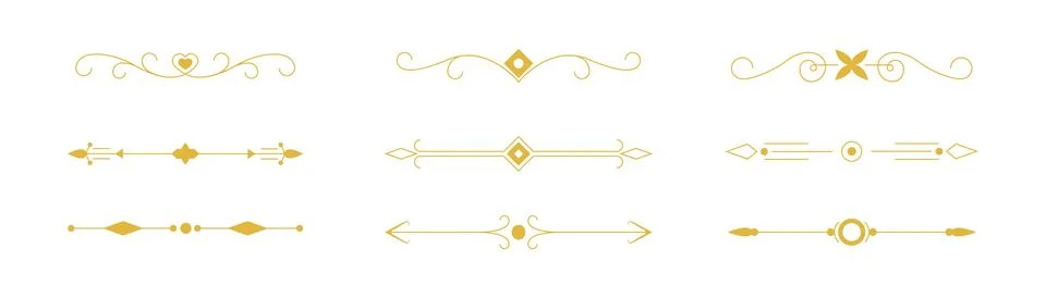 Border line, divider vector set, decorative floral ornamental elements desi.. 스톡 일러스트