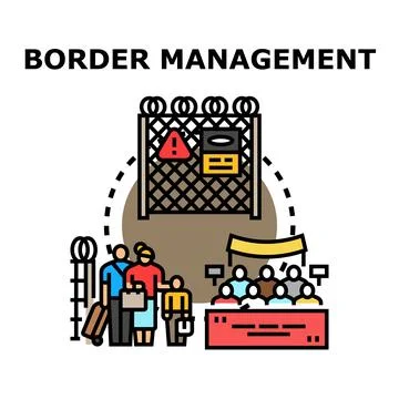 Border management system regulating movement of people Stock Illustration