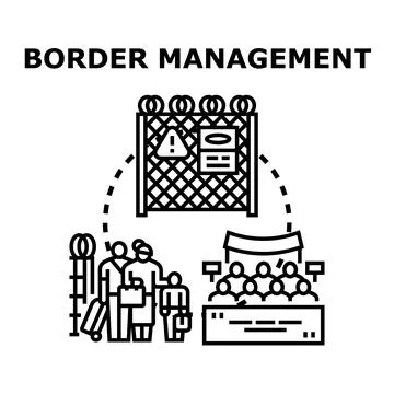 Border management system regulating movement of people Stock Illustration