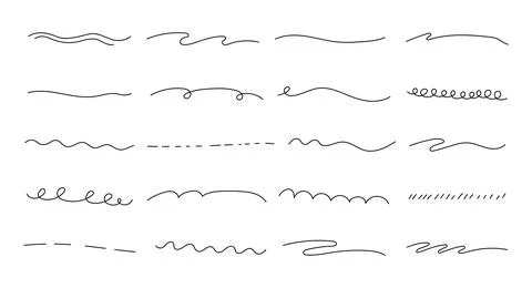 Border mark doodle underline set Stock Illustration