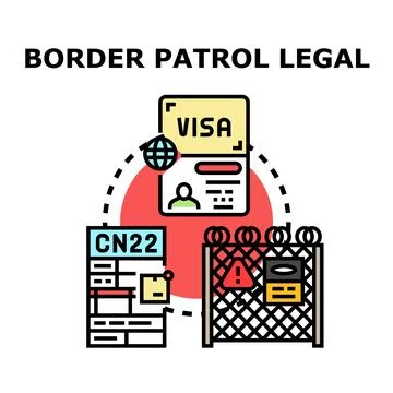 Border migration legal process and customs regulation Stock Illustration