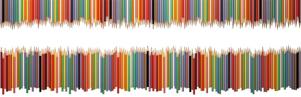 Border from multicolored pencil Stock Illustration
