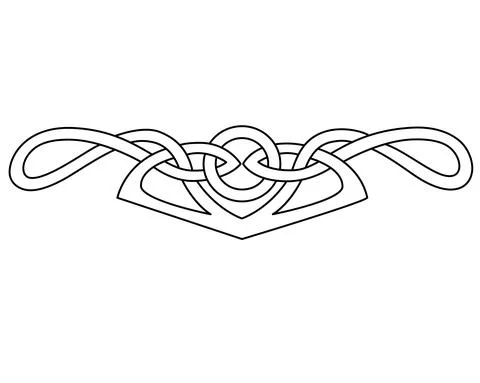 Border or divider for text in Celtic style - vector linear ornament. Stock Illustration